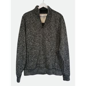 Abercrombie & Fitch 1/4 Quarter Zip Sweater Men Large Gray Black Heathered Mock